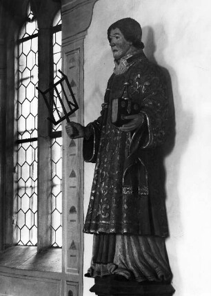 Heiliger Laurentius : Heiliger Laurentius (1456). Miltenberg, Friedhofskapelle Sankt Laurentius