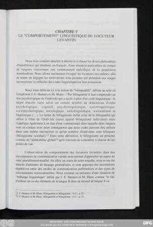 Chapitre V Le "Comportement" Linguistique Du Locuteur Levantin