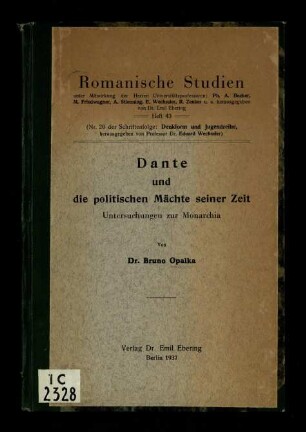 Dante und die politischen Mächte seiner Zeit
