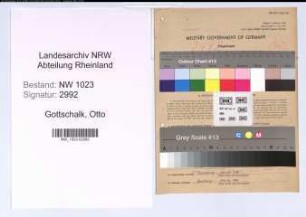 Entnazifizierung Otto Gottschalk , geb. 05.08.1903 (Bauzeichner)