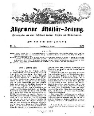 Allgemeine Militär-Zeitung. 52. 1877