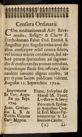 2r-2r, Censura Ordinarii.