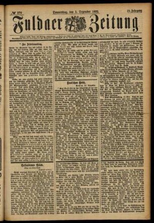 Ausgabe vom Donnerstag, den 01. Dezember 1892.