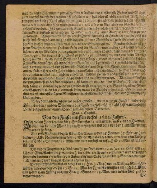 Das 1. Capitel. Von den Finsternussen dieses 1682. Jahrs.