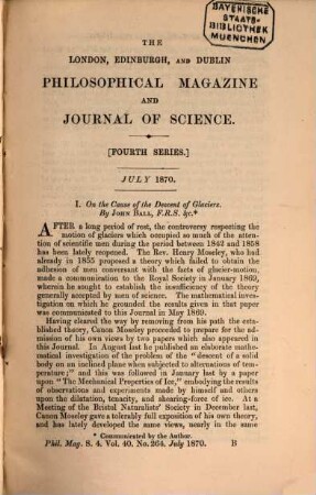 The London, Edinburgh, and Dublin philosophical magazine and journal of science. 40. 1870
