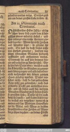 Am 21. Sonntage nach Trinitatis.