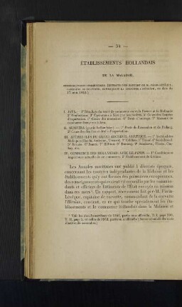 Etablissements hollondais de la Malaise.