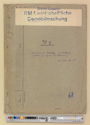 Herstellung und Freigabe von Wolle, Web- und Tuchstoffen und verwandten Waren: Zuteilung von Rohstoffen und Halbfertigprodukten für Garne und Webwaren