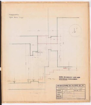 Reichsluftfahrtministerium, Berlin: Luftschutzkeller V1, Kleine Treppe: Schnitt 1:20