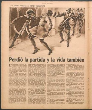 Perdió la partida y la vida también : Los cuentos históricos de "Mundo Argentino"