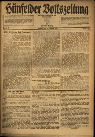 Ausgabe vom Montag, den 12. Januar 1920.