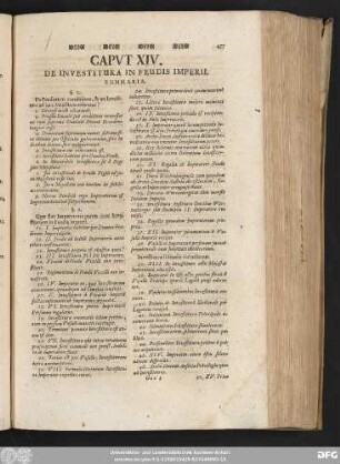 Caput XIV. De Investitura In Feudis Imperii.