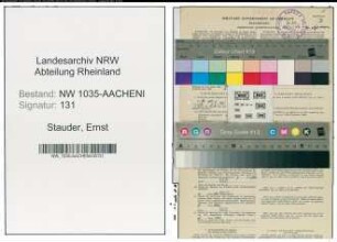 Entnazifizierung Ernst Stauder , geb. 07.12.1905 (Bergmann)