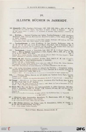 IV. Illustrierte Bücher 19. Jahrhunderts (Nr. 539-618)