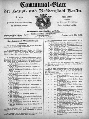 1885,22: No. 22, 31. Mai 1885