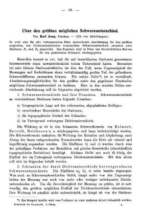 Über den größten möglichen Schwereunterschied