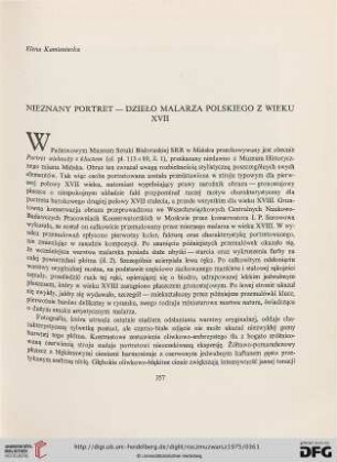 19: Nieznany portret - dzieło malarza polskiego z wieku XVII