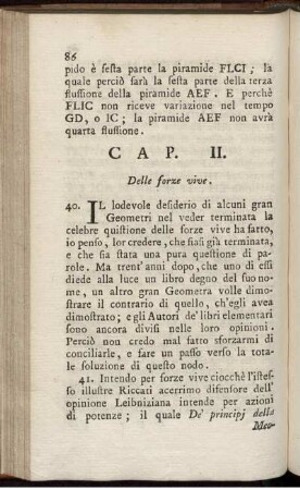 Cap. II. Delle forze vive.