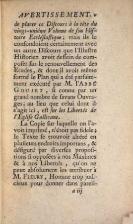 Discours Sur Les Libertés De L'Eglise Gallicane
