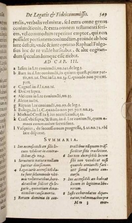 [Caput VII. Num in contractibus, numque in legitima a locum obtineat ius accrescendi.]