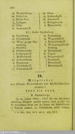 Mitglieder der OLaus. Gesellschaft der Wissenschaften : (Beschluß) ; 1804 bis 1833