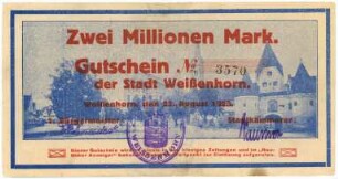 Geldschein / Notgeld, 2 Millionen Mark, 23.8.1923