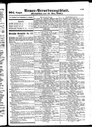 904. Ausgabe. Samstag, 11. März 1916