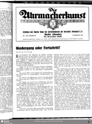 Niedergang oder Fortschritt?