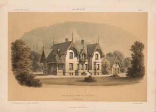 Villa des Baron Steinäcker, Berlin-Lichterfelde: Perspektivische Ansicht (aus: Architektonisches Skizzenbuch, H. 108/3, 1871)