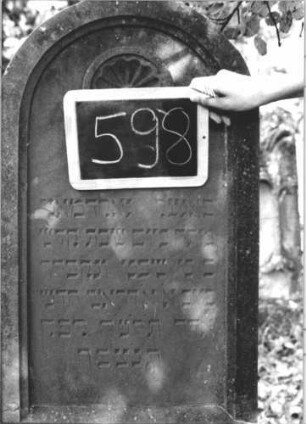 Grabstein 598 (Index: 99895344) Material: Sandstein Zustand: gut Maße HxBxT: 155x49x19 cm Beschreibung: Stele mit Rundbogenabschluss; Sockel Symbolik: Rosette: Grabstein 598 (2)