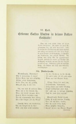 VI. Teil. Erkenne Gottes Walten in deines Volkes Geschichte!
