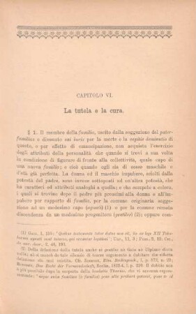 Capitolo VI. La tutela e la cura