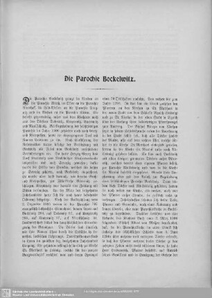 Die Parochie Bockelwitz