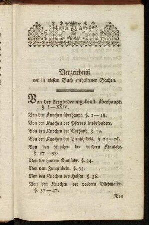 Verzeichniß der in diesem Buch enthaltenen Sachen.