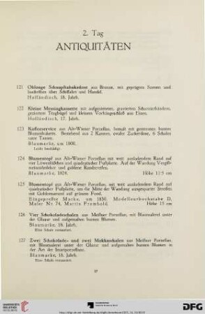Antiquitäten (Nr. 121-245)