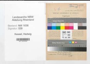 Entnazifizierung Hedwig Kessel , geb. 09.11.1888 (Lehrerin)