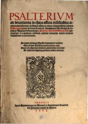 Psalterium Davidicum Monasticum Benedictinum ad usum relig. Ordinis Cisterciensis