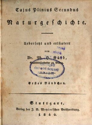 Naturgeschichte, 1