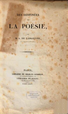 Des destinées de la poésie
