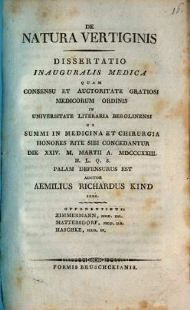 De natura vertiginis : Diss. inaug. med.