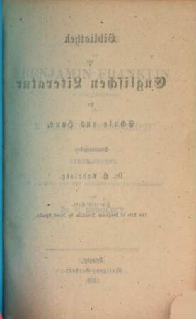 The life of Benjamin Franklin : a continuation to B. Franklin's Autobiography