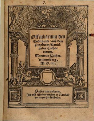 Offenbarung des Endtchrists, auß dem Propheten Daniel, wider Catharinum
