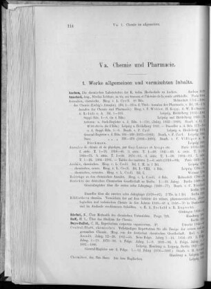 V a. Chemie und Pharmacie.