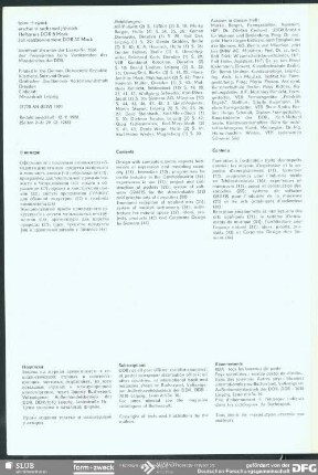 Inhaltsangaben russisch, englisch, französich, Impressum