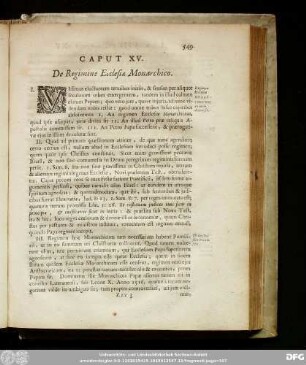 Caput XV. De Regimine Ecclesiae Monarchico.