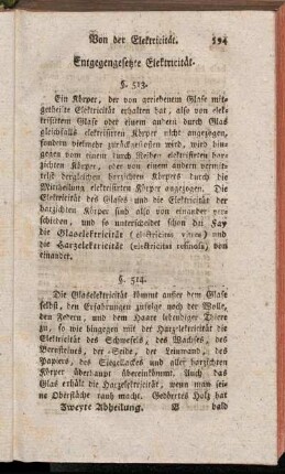 Entgegengesetzte Elektricität