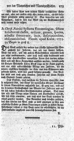 Systema entomologiae.