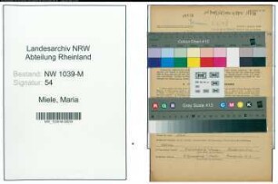 Entnazifizierung Maria Miele , geb. 18.07.1872 ()