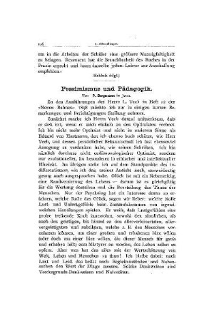 Pessimismus und Pädagogik