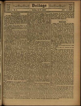 Zweite Ausgabe vom Sonntag, den 29. Januar 1922.